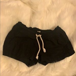 BLACK SOFT ROXY BEACH SHORTS